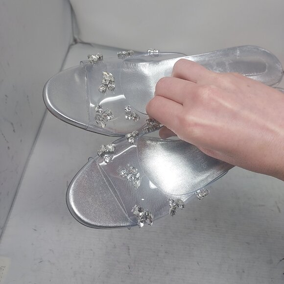 Christian Louboutin Degraqueen PVC Silver Jewel Heel Sandal - Picture 12 of 14